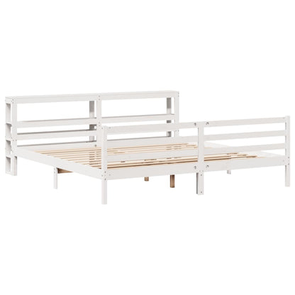 Letto senza Materasso Bianco 180x200 cm Legno Massello di Pino