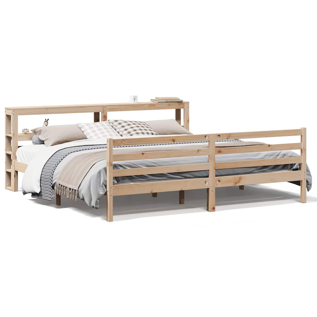 Letto senza Materasso 200x200 cm in Legno Massello di Pino - homemem39