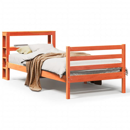Letto senza Materasso Marrone Cera 75x190 cm in Legno di Pino | homemem39