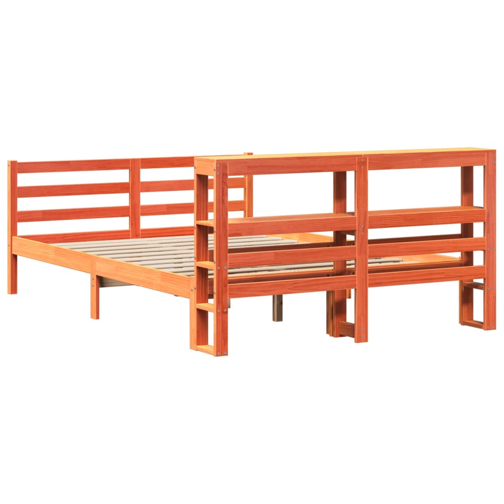 Letto senza Materasso Marrone Cera 135x190 cm in Legno di Pino