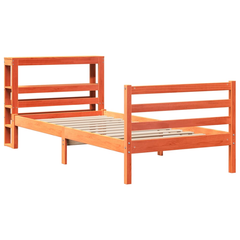 Letto senza Materasso Marrone Cera 100x200 cm in Legno di Pino - homemem39