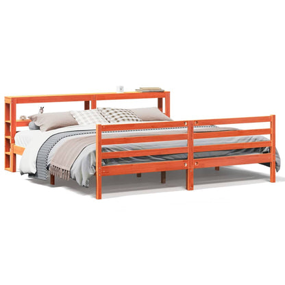 Letto senza Materasso Marrone Cera 200x200 cm in Legno di Pino | homemem39