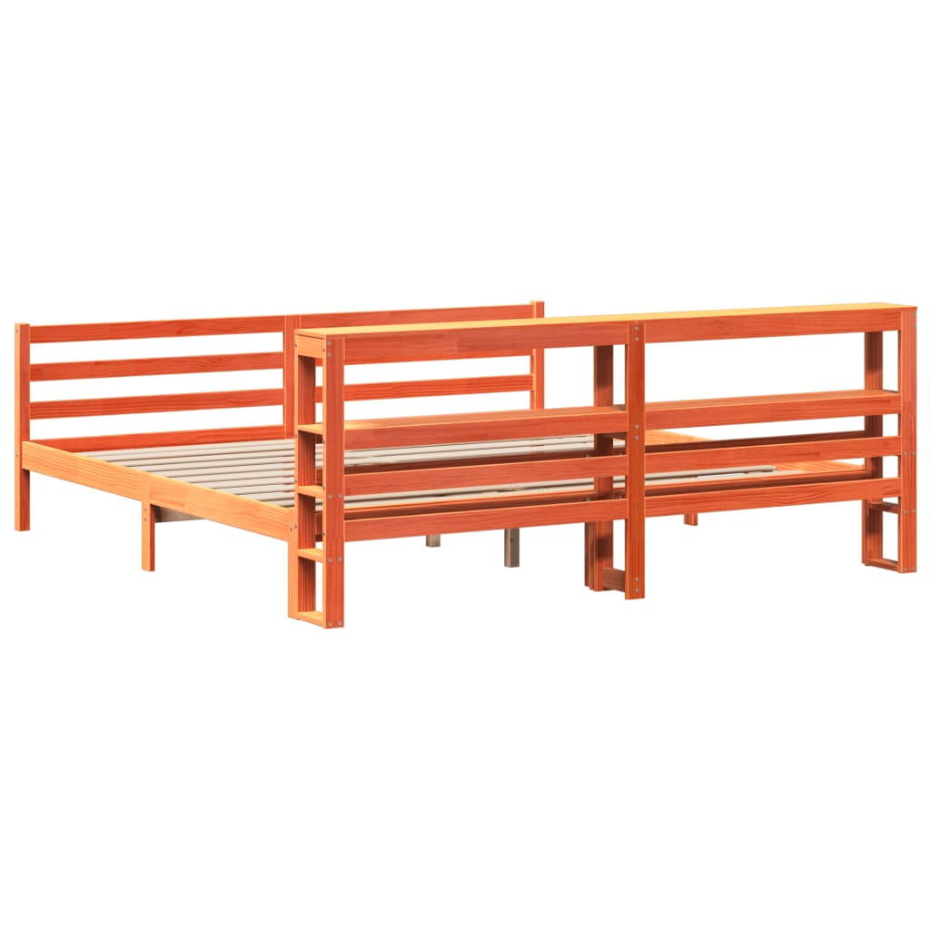 Letto senza Materasso Marrone Cera 200x200 cm in Legno di Pino | homemem39