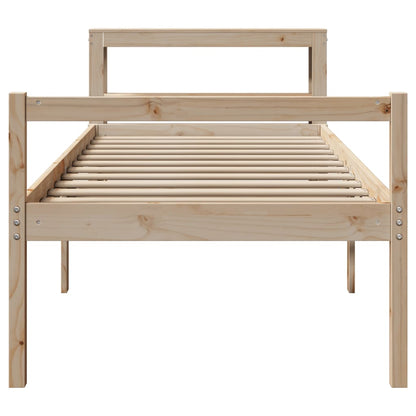 Letto per Anziani con Testiera 75x190 cm Legno Massello di Pino | homemem39