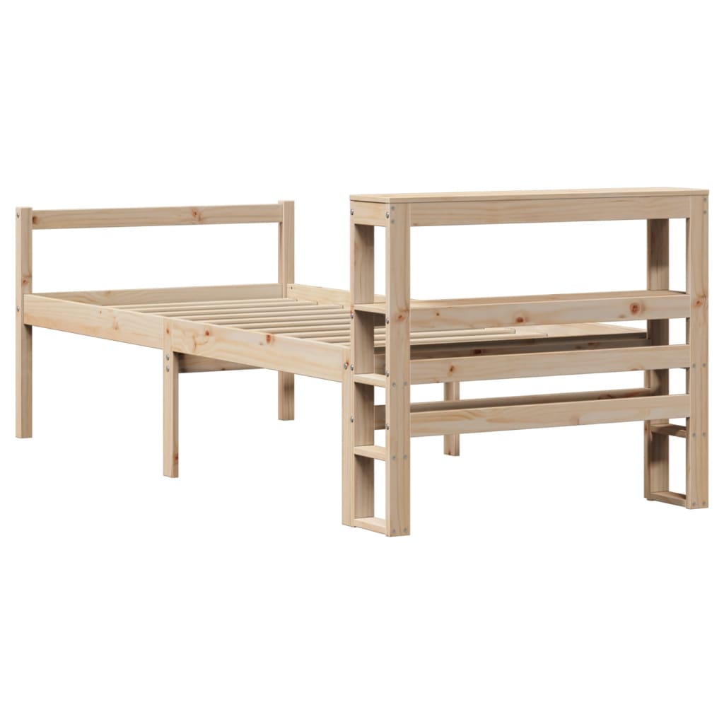 Letto per Anziani con Testiera 75x190 cm Legno Massello di Pino | homemem39