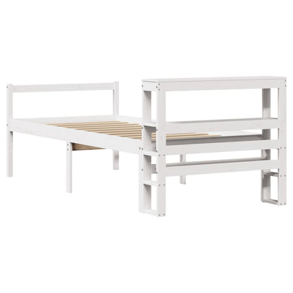 Letto Anziani con Testiera Bianco 75x190cm Legno Massello Pino