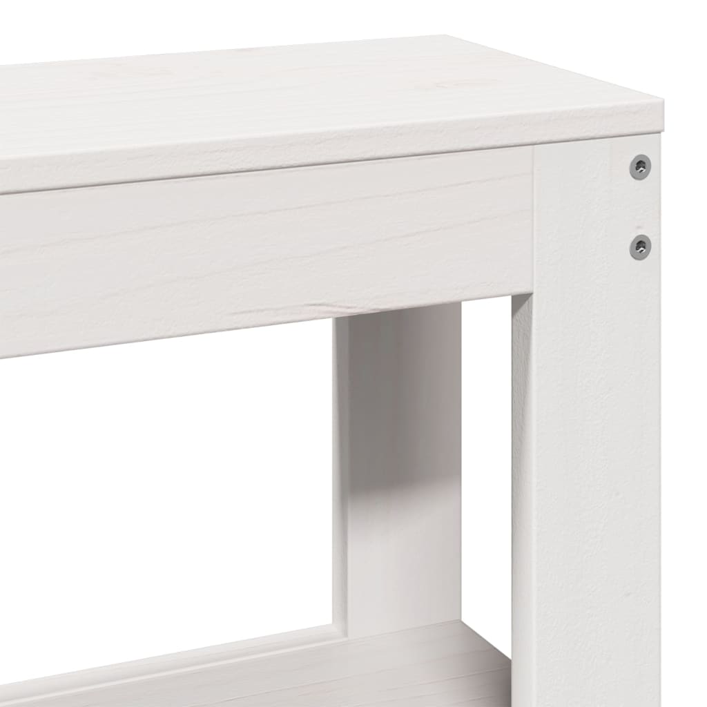 Letto Anziani con Testiera Bianco 75x190cm Legno Massello Pino | homemem39