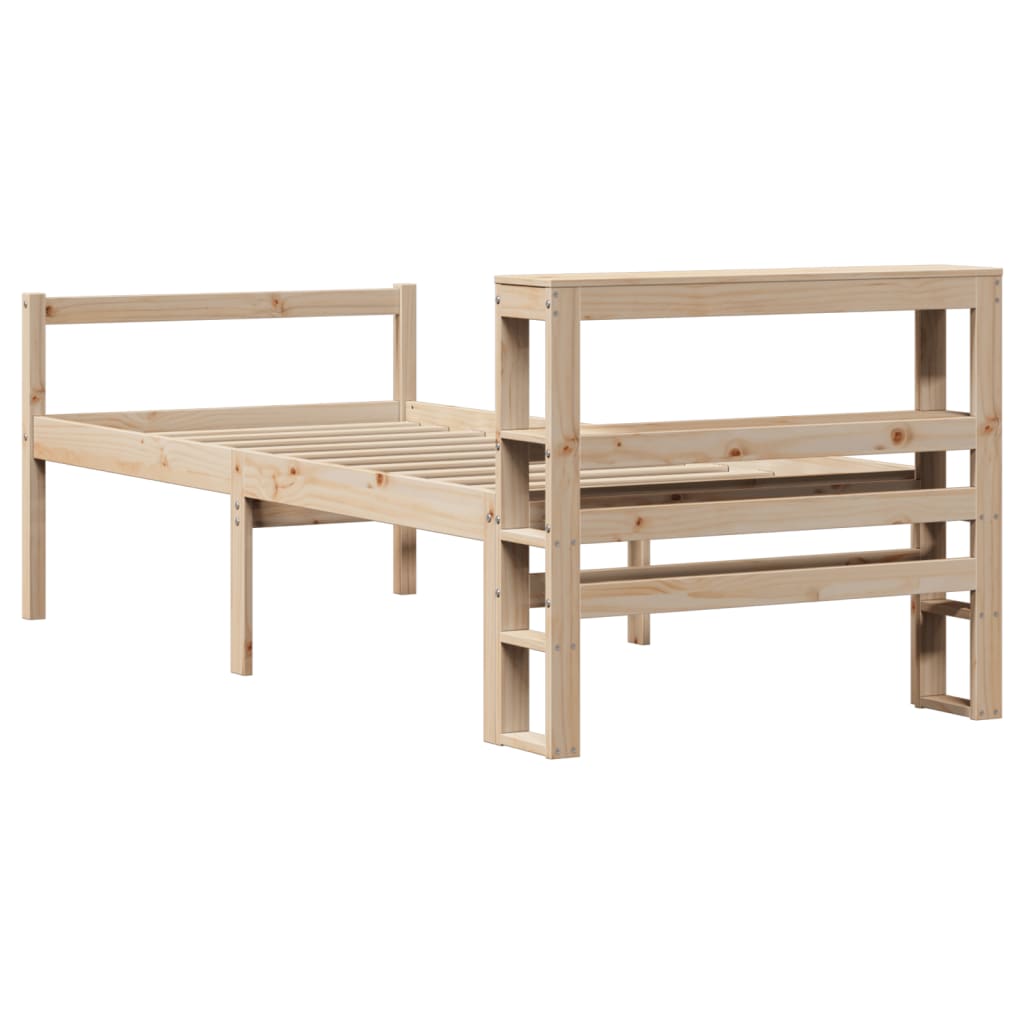Letto per Anziani con Testiera 90x190 cm Legno Massello Pino | homemem39