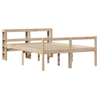Letto per Anziani con Testiera 120x190 cm Legno Massello Pino | homemem39