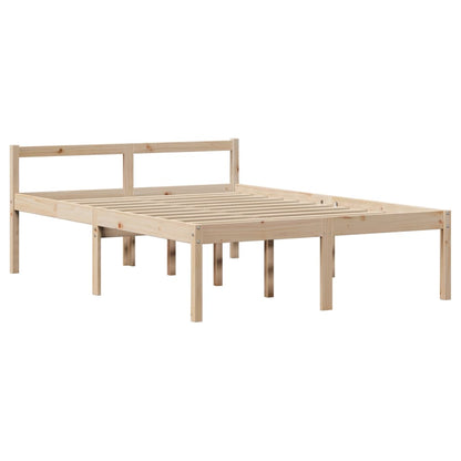 Letto per Anziani con Testiera 120x190 cm Legno Massello Pino | homemem39