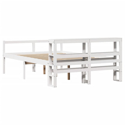 Letto Anziani con Testiera Bianco 120x190cm Legno Massello Pino