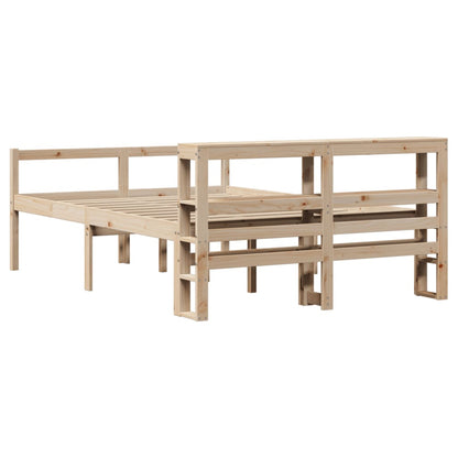 Letto per Anziani con Testiera 140x190 cm Legno Massello Pino