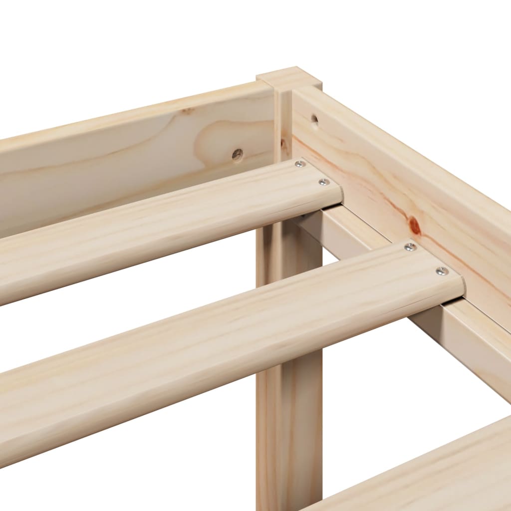 Letto per Anziani con Testiera 140x190 cm Legno Massello Pino