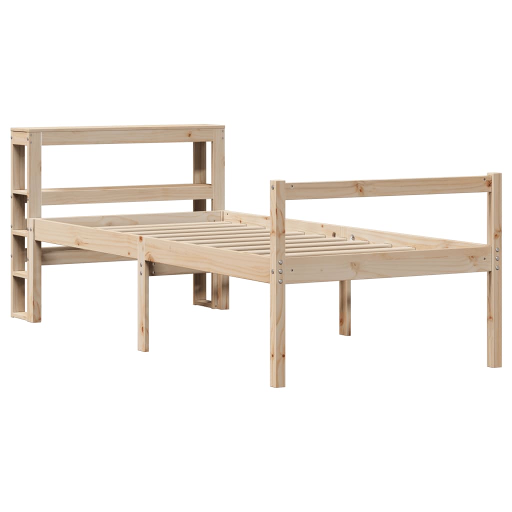 Letto per Anziani con Testiera 90x200 cm Legno Massello Pino | homemem39