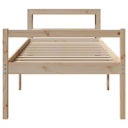 Letto per Anziani con Testiera 90x200 cm Legno Massello Pino | homemem39