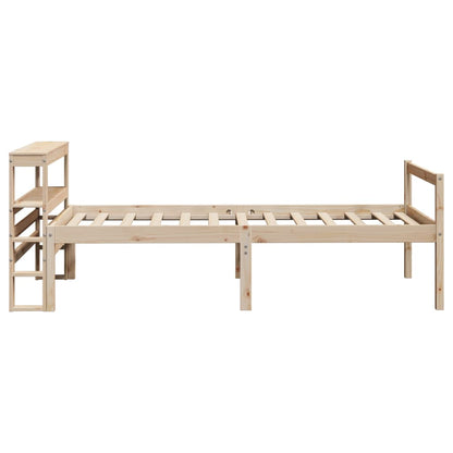 Letto per Anziani con Testiera 90x200 cm Legno Massello Pino | homemem39