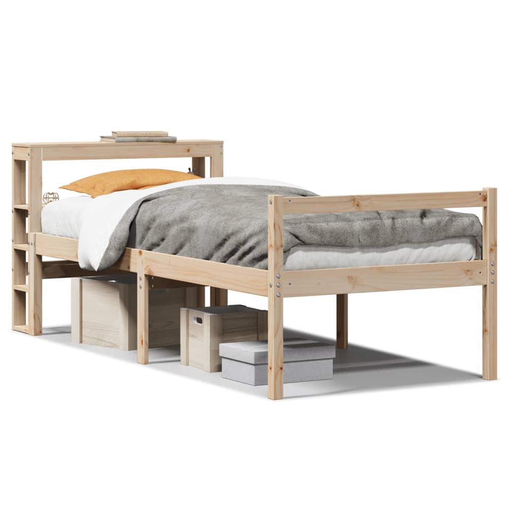 Letto per Anziani con Testiera 100x200 cm Legno Massello Pino
