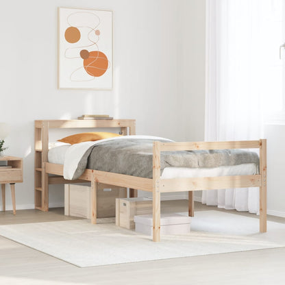 Letto per Anziani con Testiera 100x200 cm Legno Massello Pino