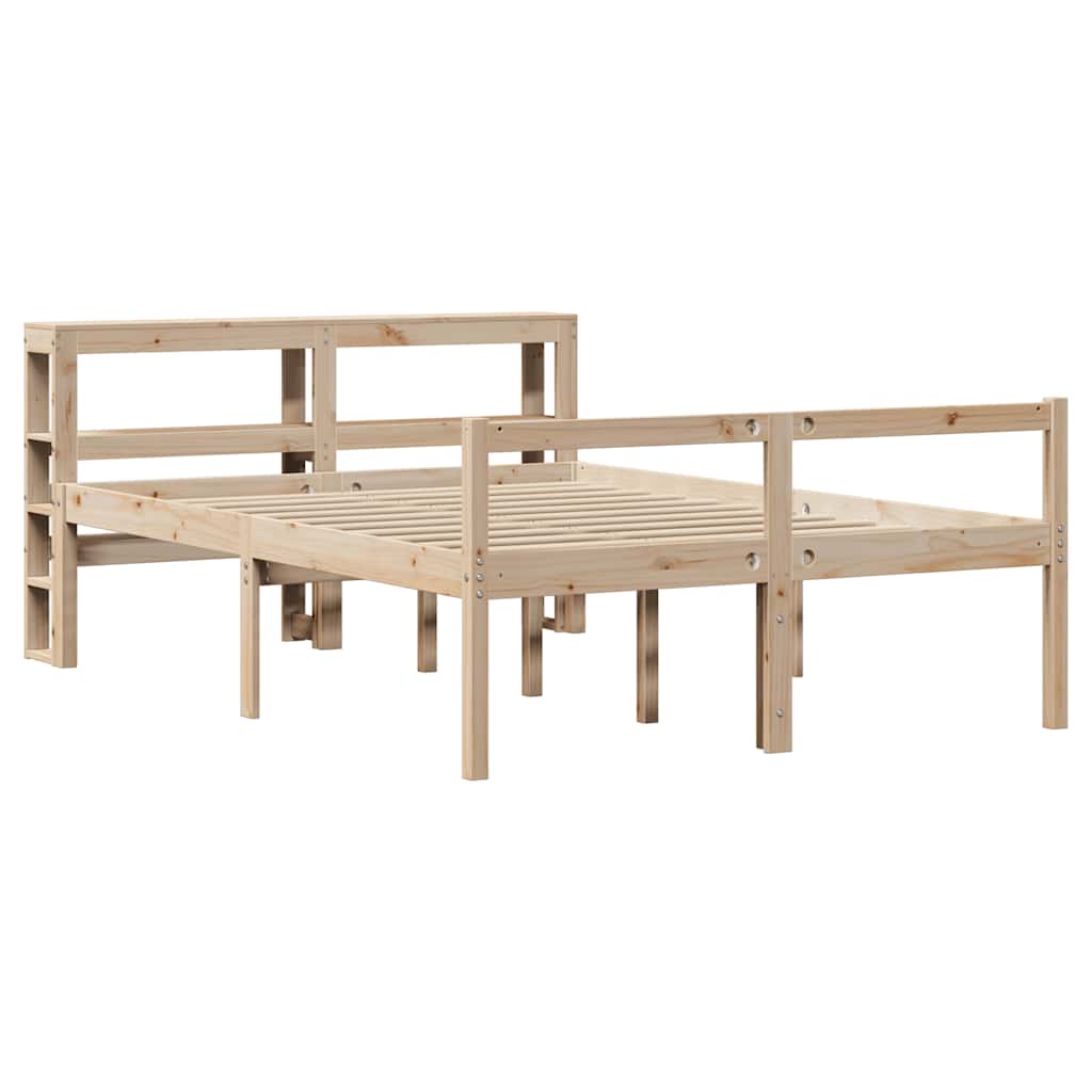Letto per Anziani con Testiera 120x200 cm Legno Massello Pino | homemem39