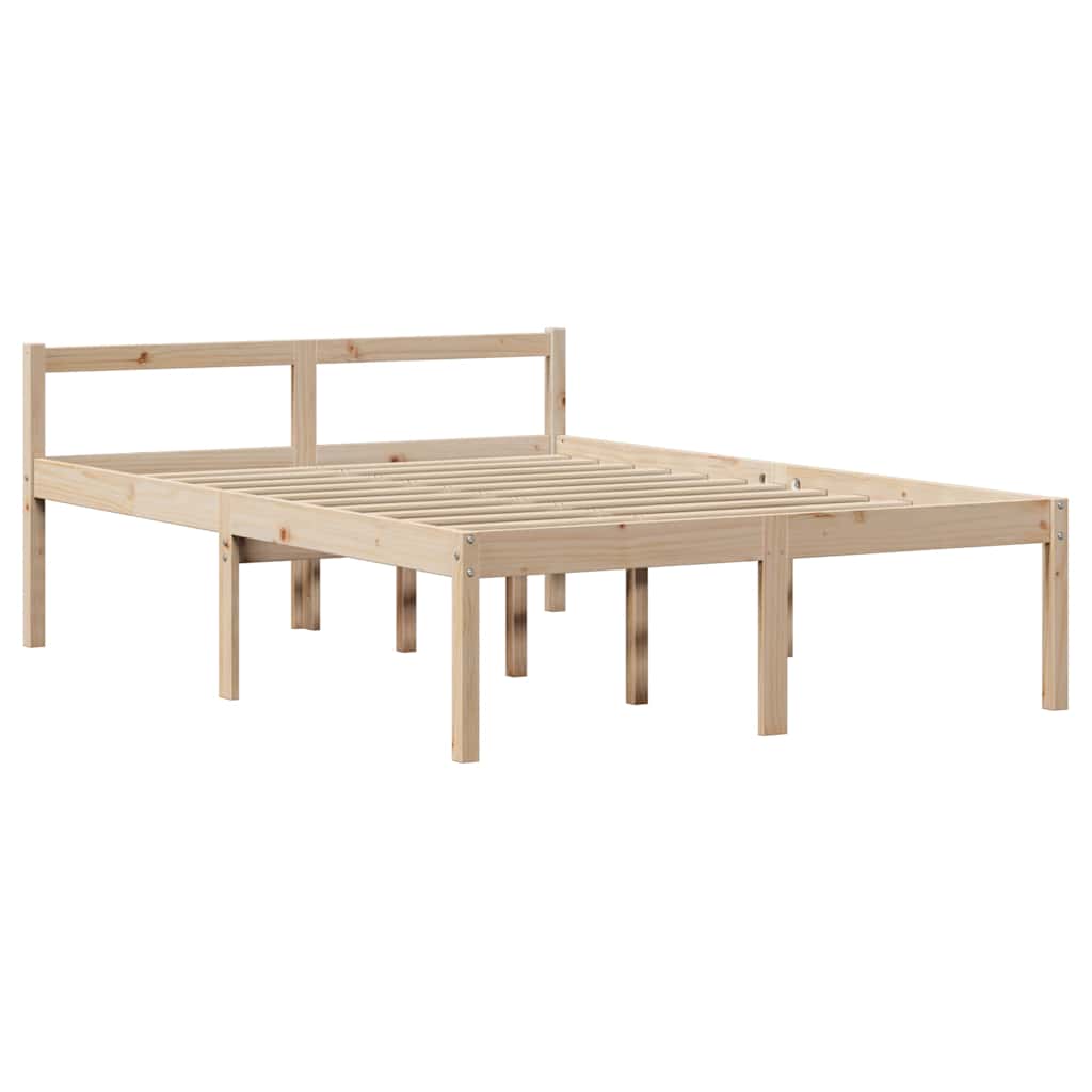 Letto per Anziani con Testiera 120x200 cm Legno Massello Pino | homemem39