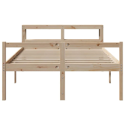 Letto per Anziani con Testiera 160x200 cm Legno Massello Pino | homemem39