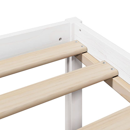 Letto Anziani con Testiera Bianco 180x200cm Legno Massello Pino