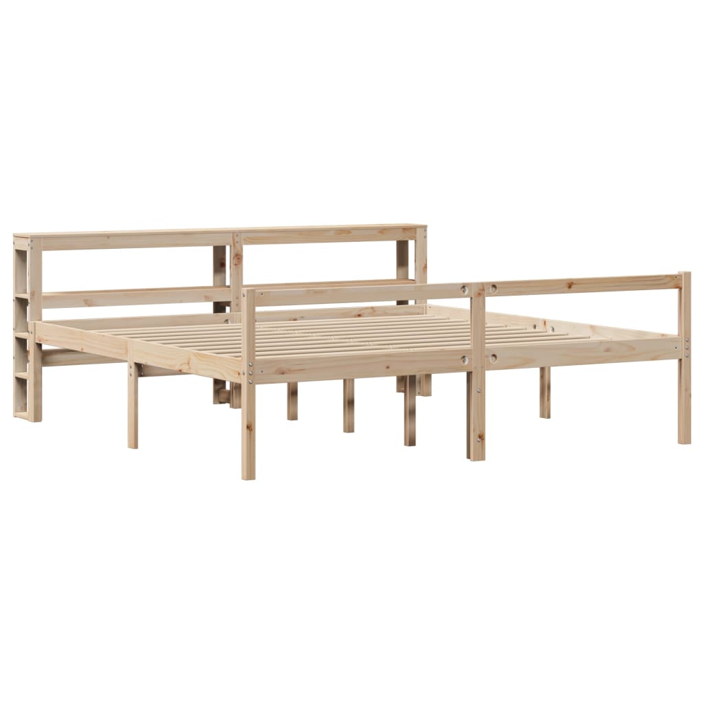Letto per Anziani con Testiera 200x200 cm Legno Massello Pino | homemem39