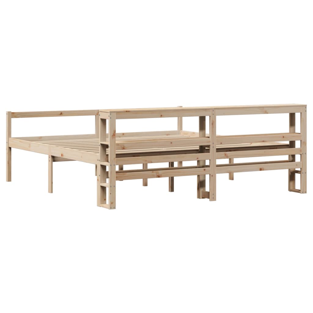 Letto per Anziani con Testiera 200x200 cm Legno Massello Pino | homemem39