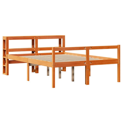 Giroletto con Testiera Marrone Cera 135x190 cm Massello Pino | homemem39