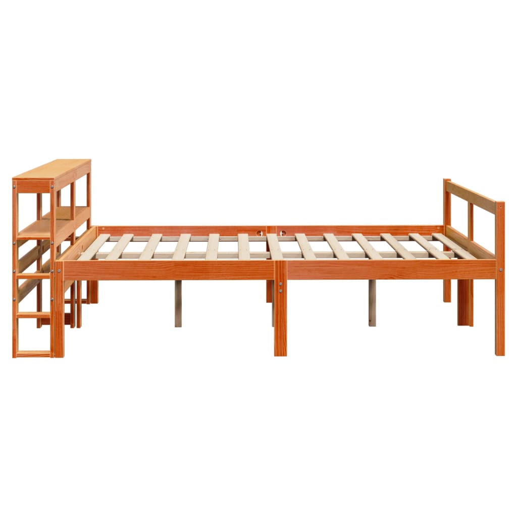 Giroletto con Testiera Marrone Cera 135x190 cm Massello Pino | homemem39