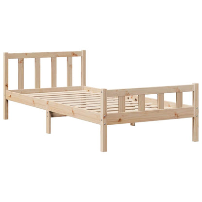 Letto senza Materasso 90x190 cm in Legno Massello di Pino - homemem39