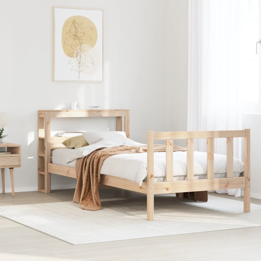 Letto senza Materasso 90x190 cm in Legno Massello di Pino - homemem39