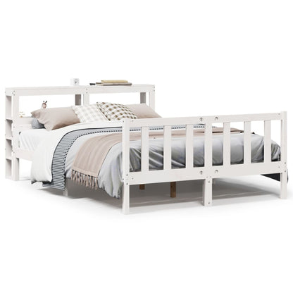Letto senza Materasso Bianco 150x200 cm Legno Massello di Pino - homemem39