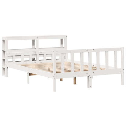 Letto senza Materasso Bianco 150x200 cm Legno Massello di Pino - homemem39