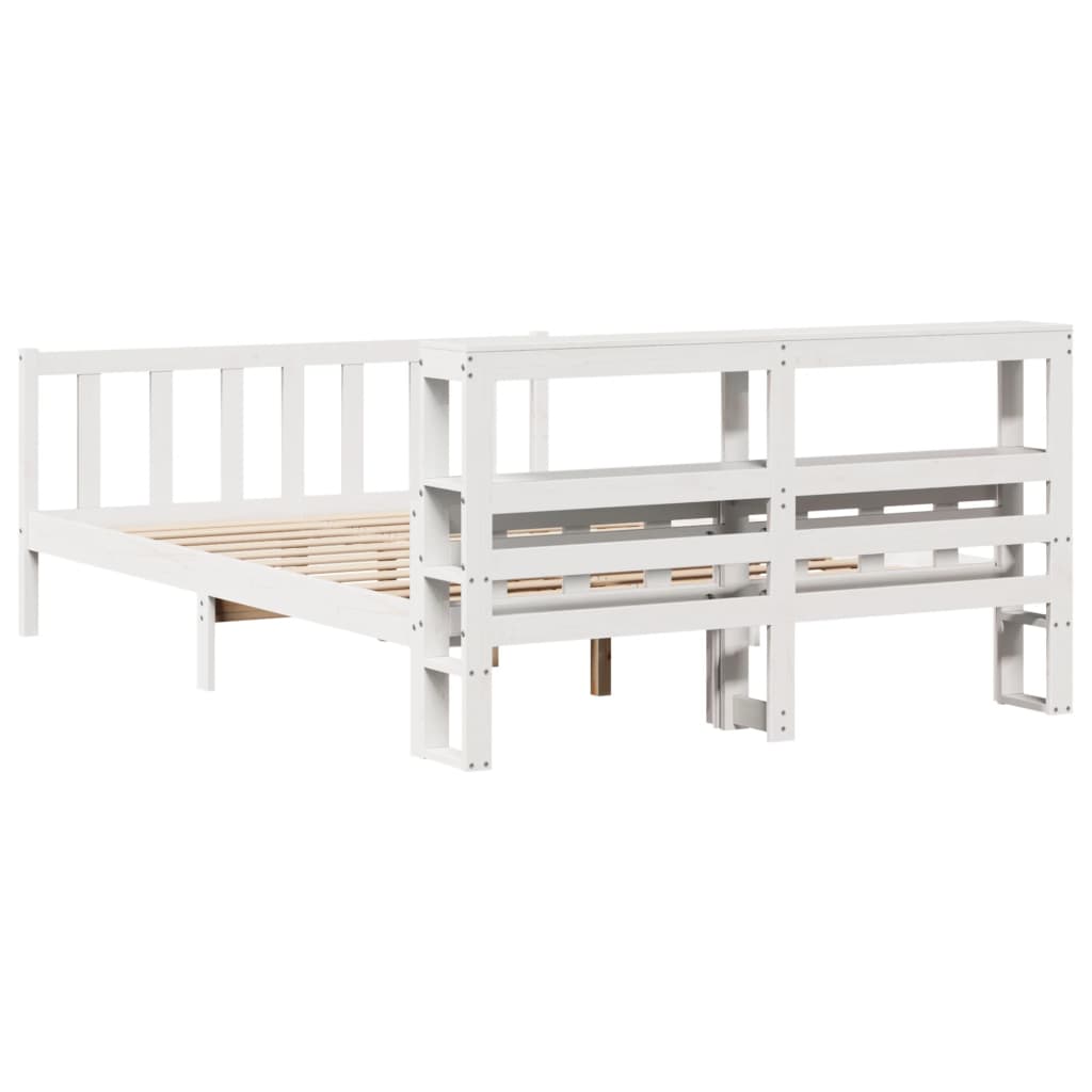 Letto senza Materasso Bianco 150x200 cm Legno Massello di Pino - homemem39