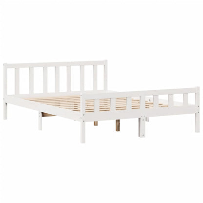 Letto senza Materasso Bianco 150x200 cm Legno Massello di Pino - homemem39