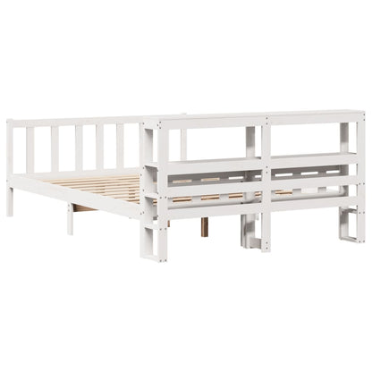 Letto senza Materasso Bianco 160x200 cm Legno Massello di Pino - homemem39
