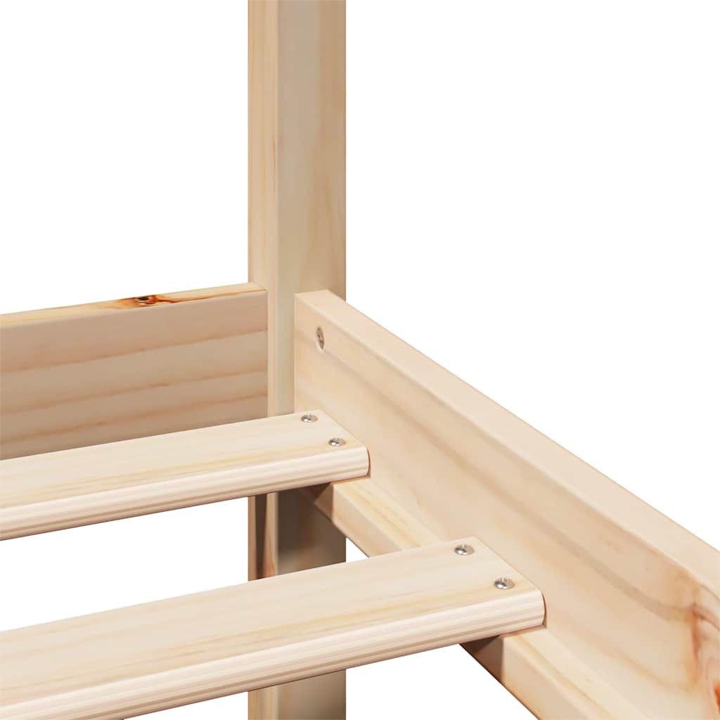 Giroletto con Testiera 75x190 cm in Legno Massello di Pino - homemem39