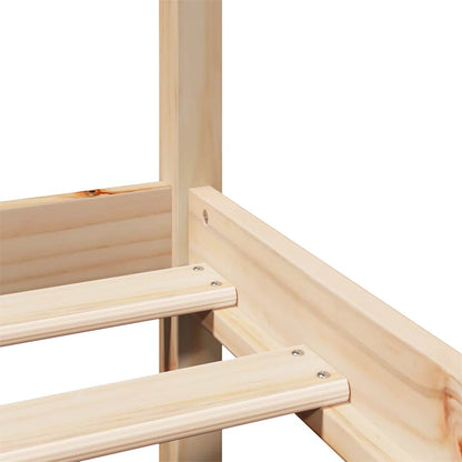 Giroletto con Testiera 75x190 cm in Legno Massello di Pino - homemem39