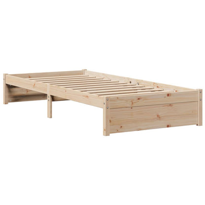 Giroletto con Testiera 75x190 cm in Legno Massello di Pino | homemem39