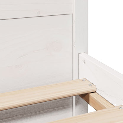 Giroletto con Testiera Bianco 75x190 cm Legno Massello di Pino