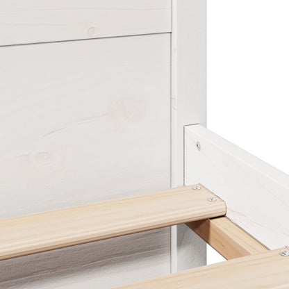 Giroletto con Testiera Bianco 135x190 cm Legno Massello di Pino - homemem39