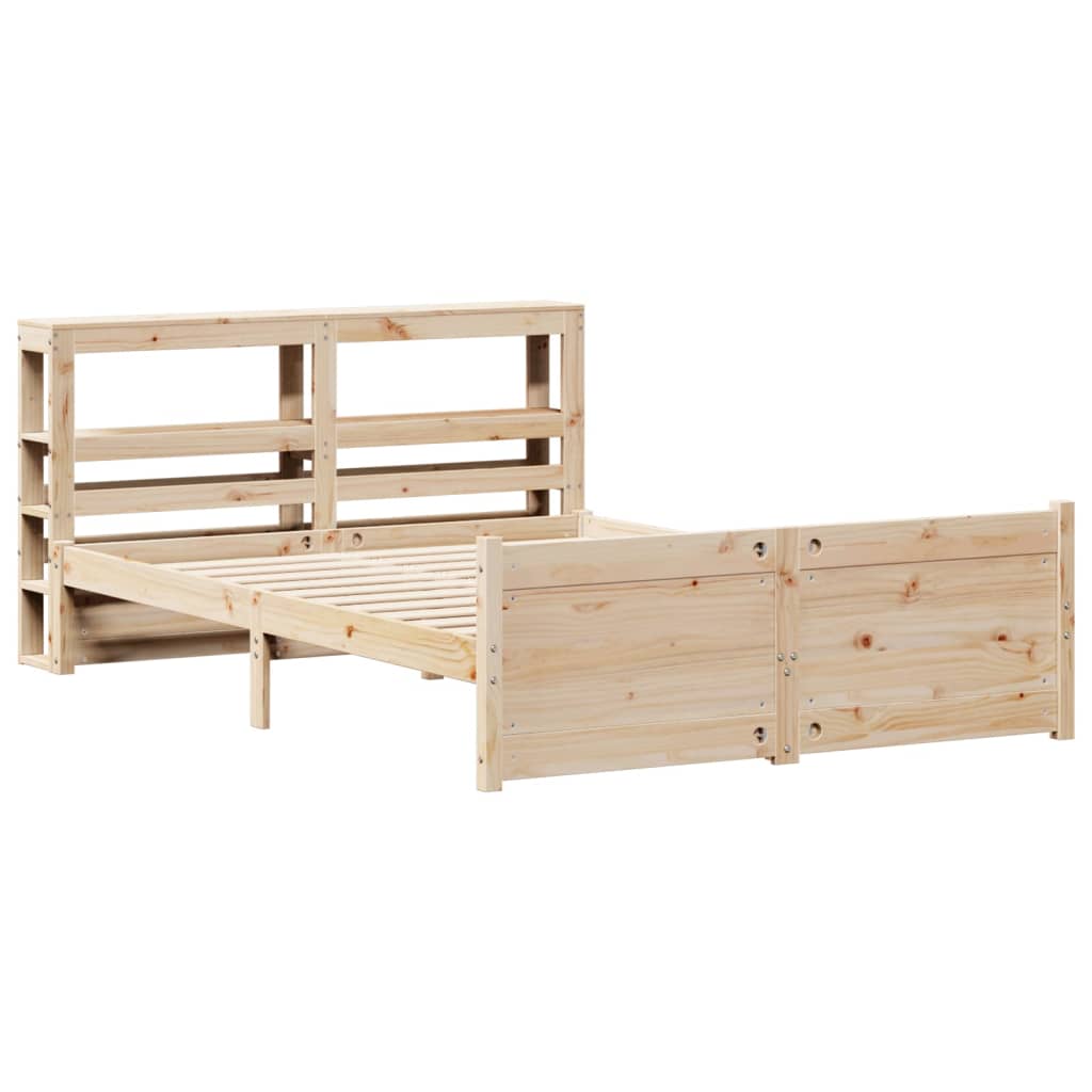 Giroletto con Testiera 140x190 cm in Legno Massello di Pino | homemem39