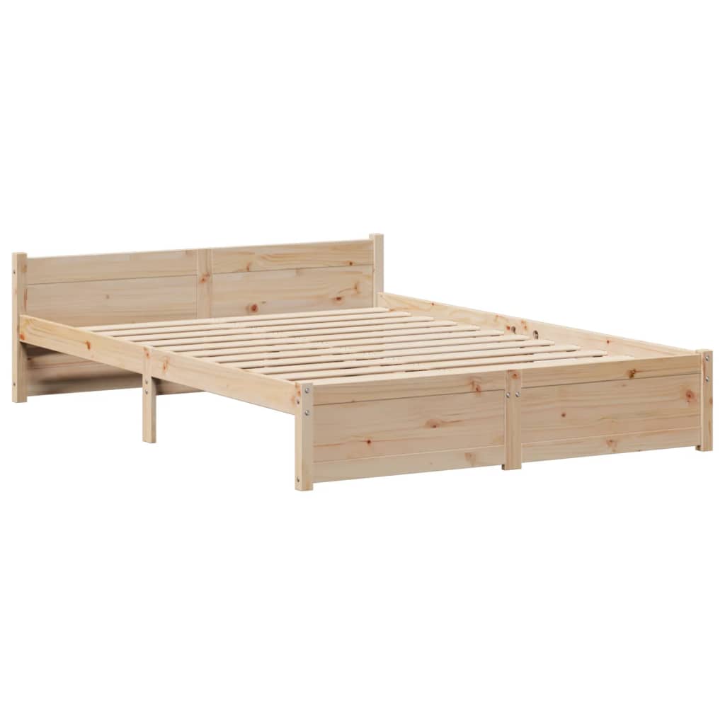 Giroletto con Testiera 140x190 cm in Legno Massello di Pino | homemem39