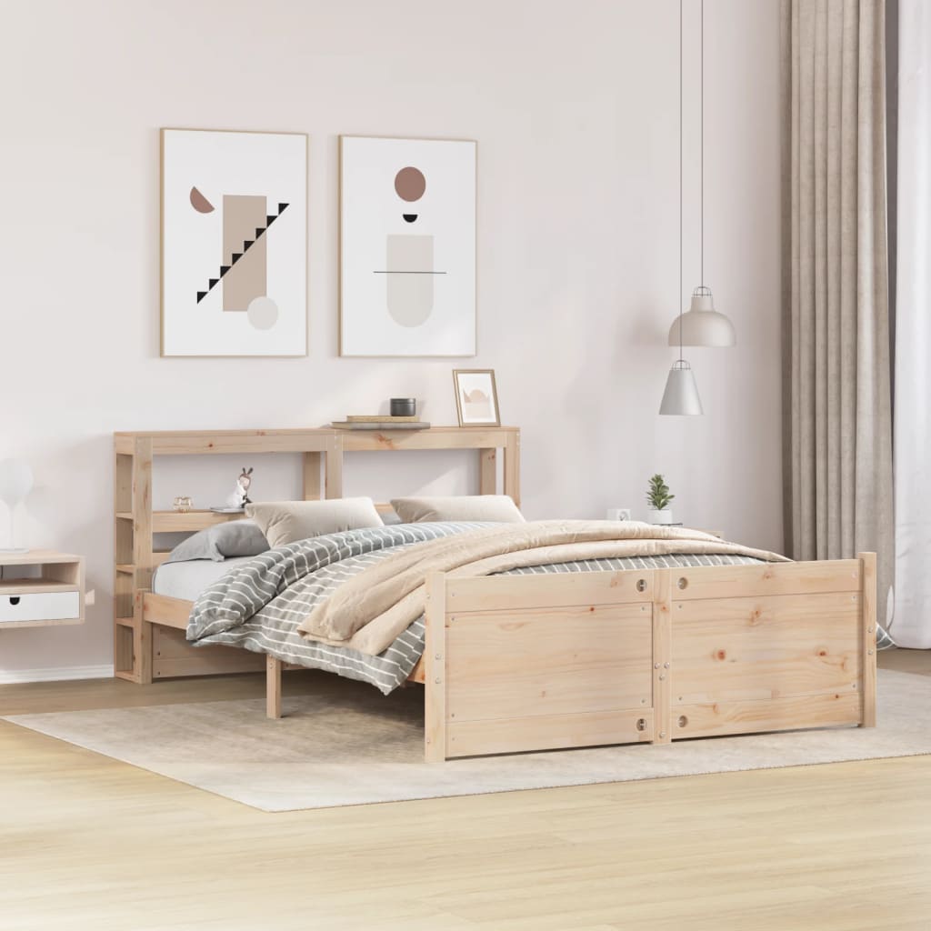 Giroletto con Testiera 140x190 cm in Legno Massello di Pino | homemem39