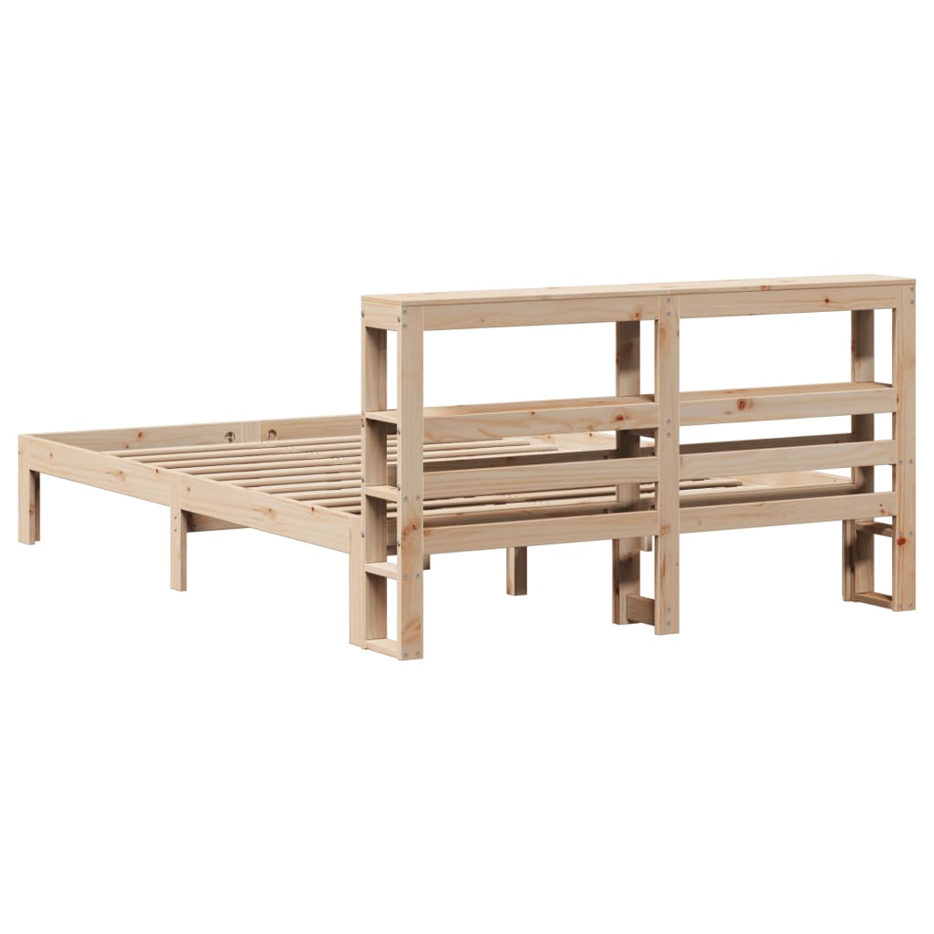 Giroletto con Testiera 140x190 cm in Legno Massello di Pino | homemem39