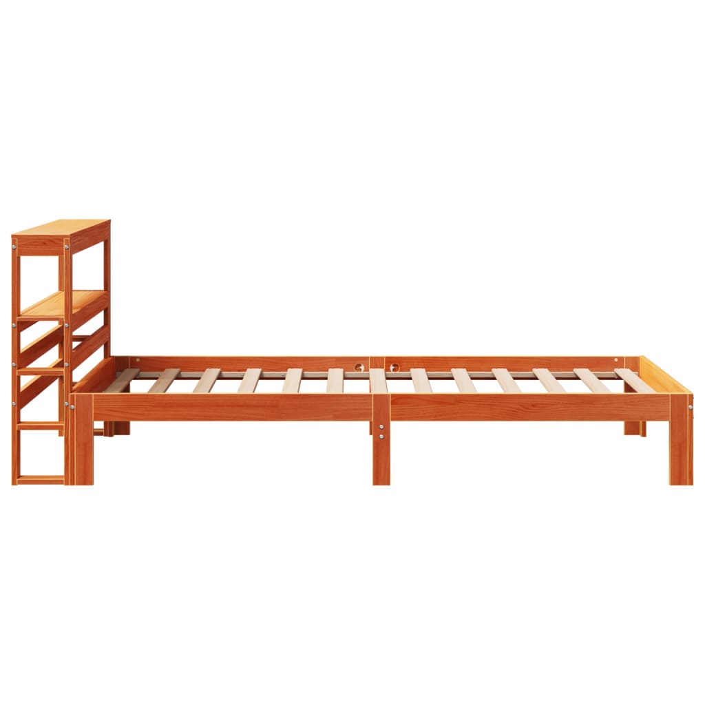 Letto senza Materasso Marrone Cera 75x190 cm in Legno di Pino | homemem39