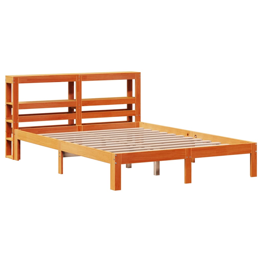 Letto senza Materasso Marrone Cera 135x190 cm in Legno di Pino | homemem39