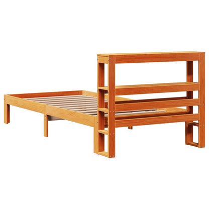 Letto senza Materasso Marrone Cera 100x200 cm in Legno di Pino