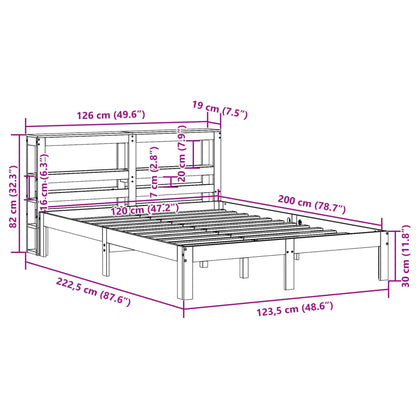 Letto senza Materasso Marrone Cera 120x200 cm in Legno di Pino